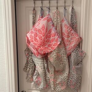 FREE People Vibrant Pink and Black Patterned LOT of 7 tote bags